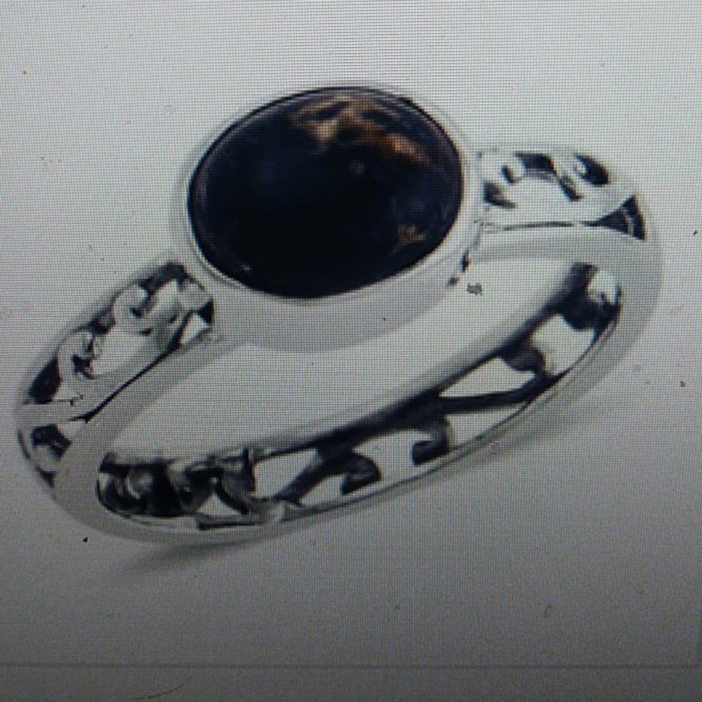 *ARIZONA* MOJAVE BLACK TURQUOISE, STERLING RING. Sz-8